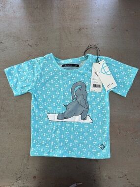 Satva Kids' Aqua Elephant Graphic Short-Sleeve Tee
